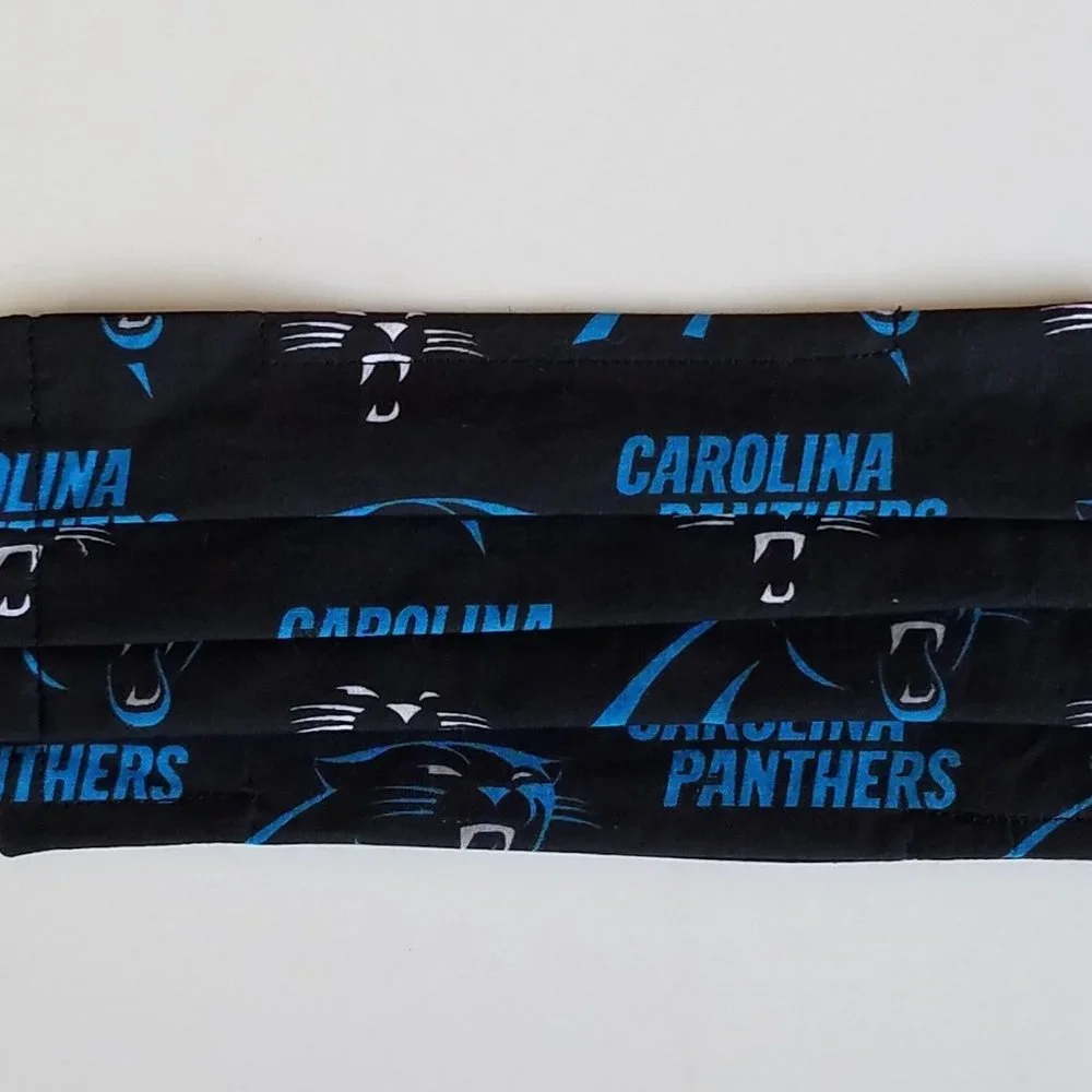 Hand Crafted Face Mask Carolina Panthers Adult Unisex Black Mask